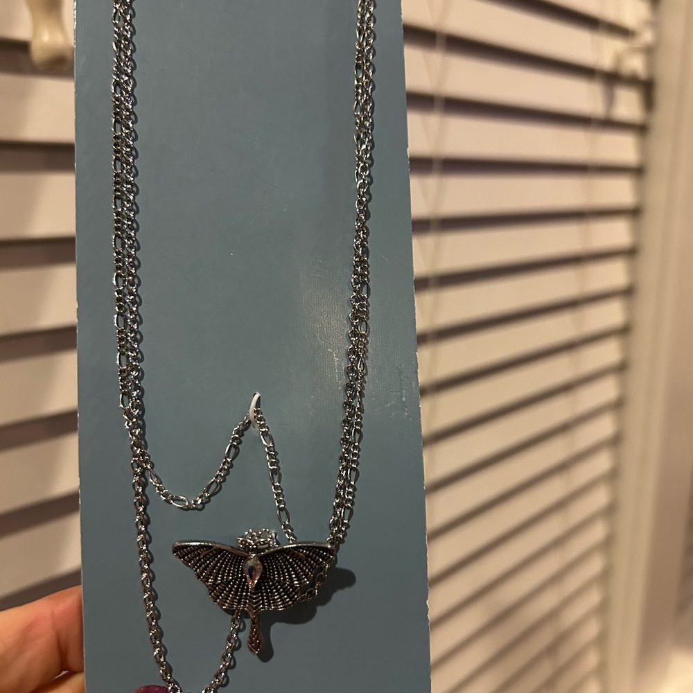 Hildie & Jo Silver Moth Multiple Lengths Pendant Necklace - Picture 2 of 3